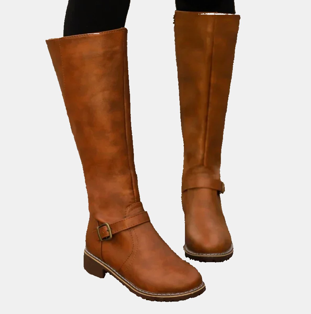 Amelie | Elegante Kniehohe Stiefel mit Schnallenriemen
