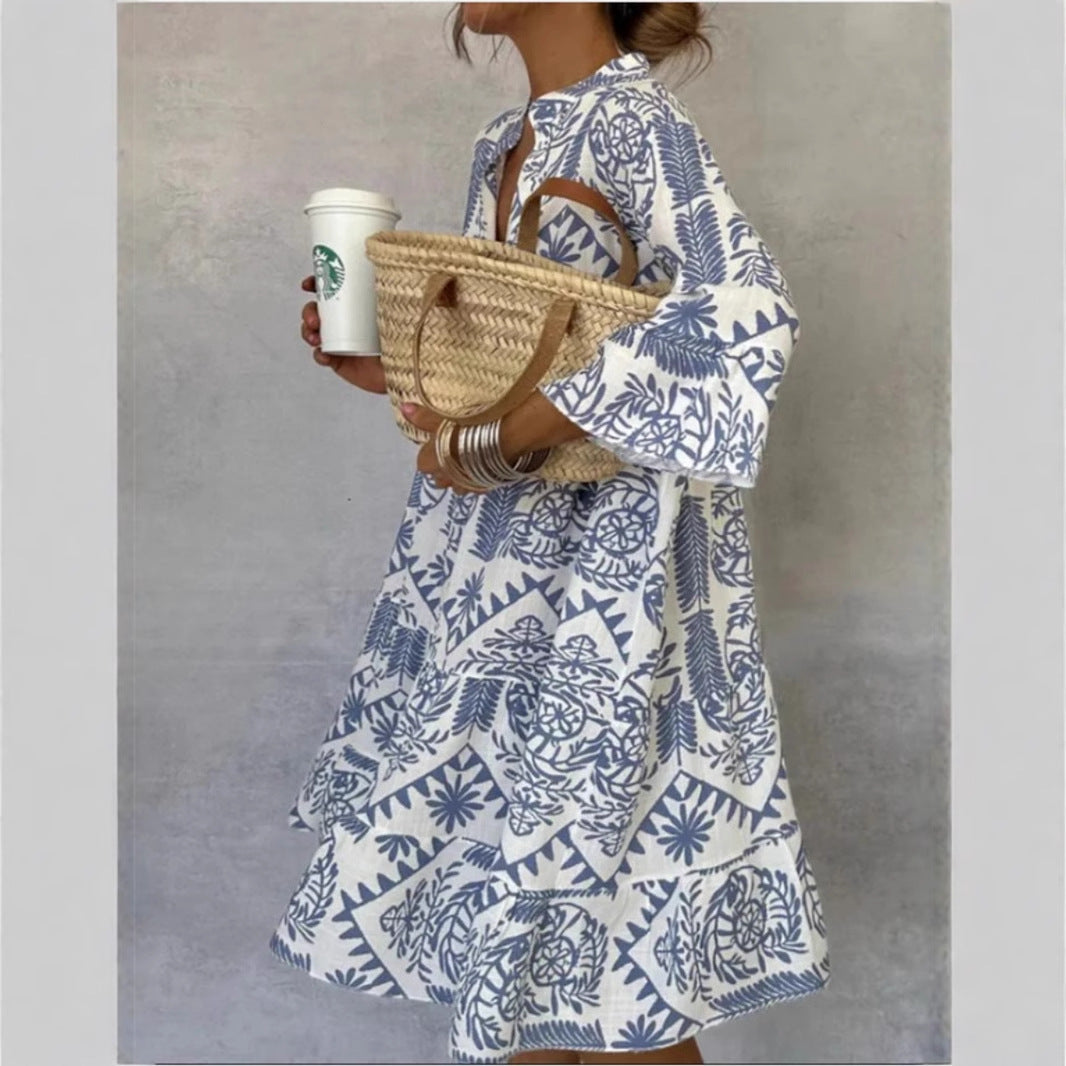 Emma | Bequemes und charmantes Blumen Tunika Kleid