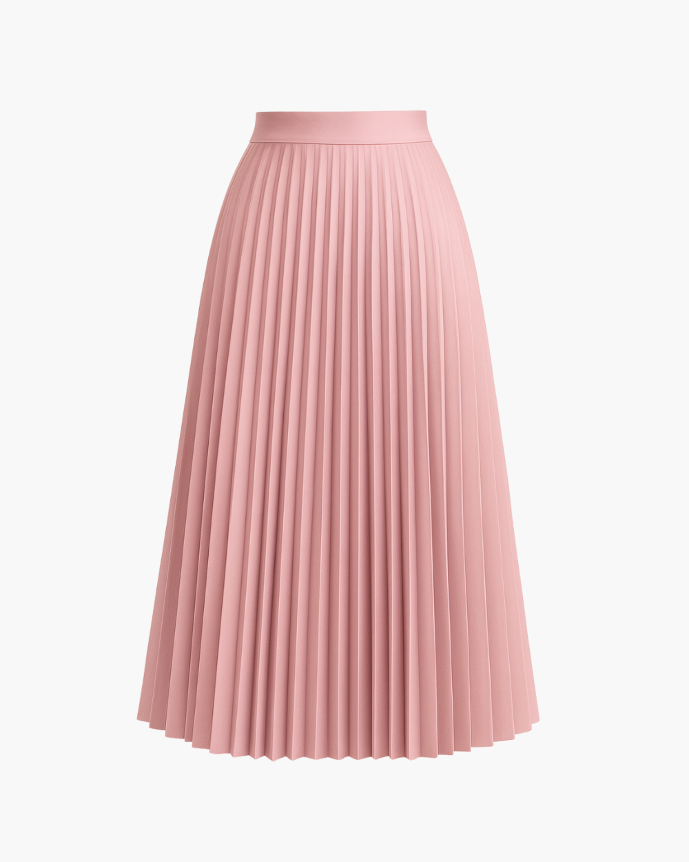 Falten Midi Plisseerock mit hoher Taille