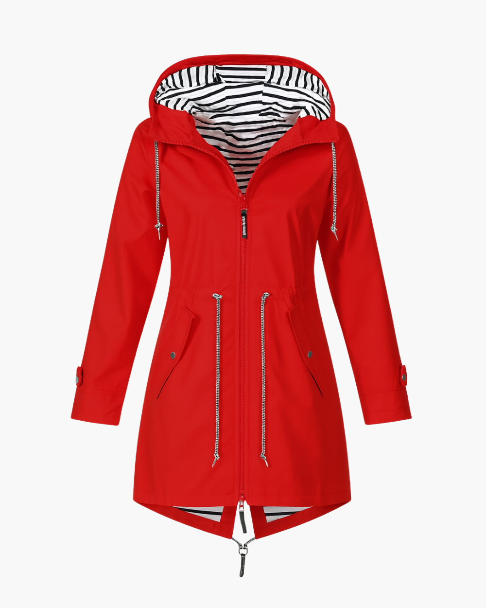 Kapuzen-Regenmantel mit Kordelzug und wasserabweisend