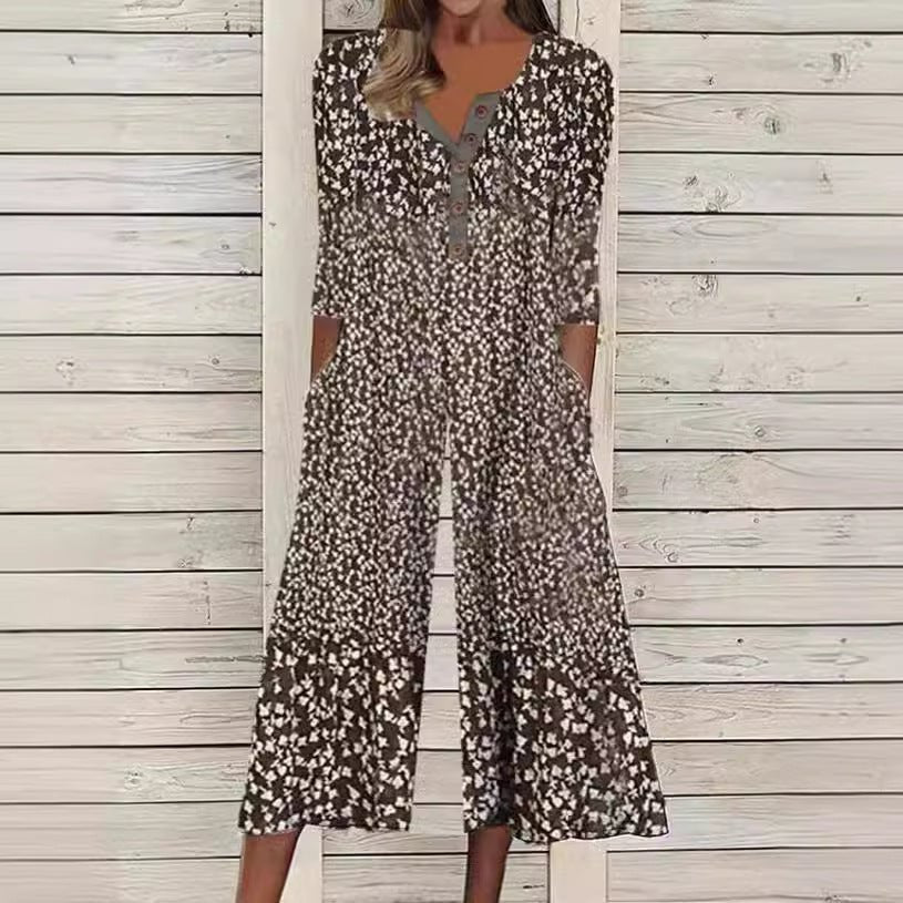 Leonie | Culotte Jumpsuit – Damen Kurzarm mit Knopfleiste
