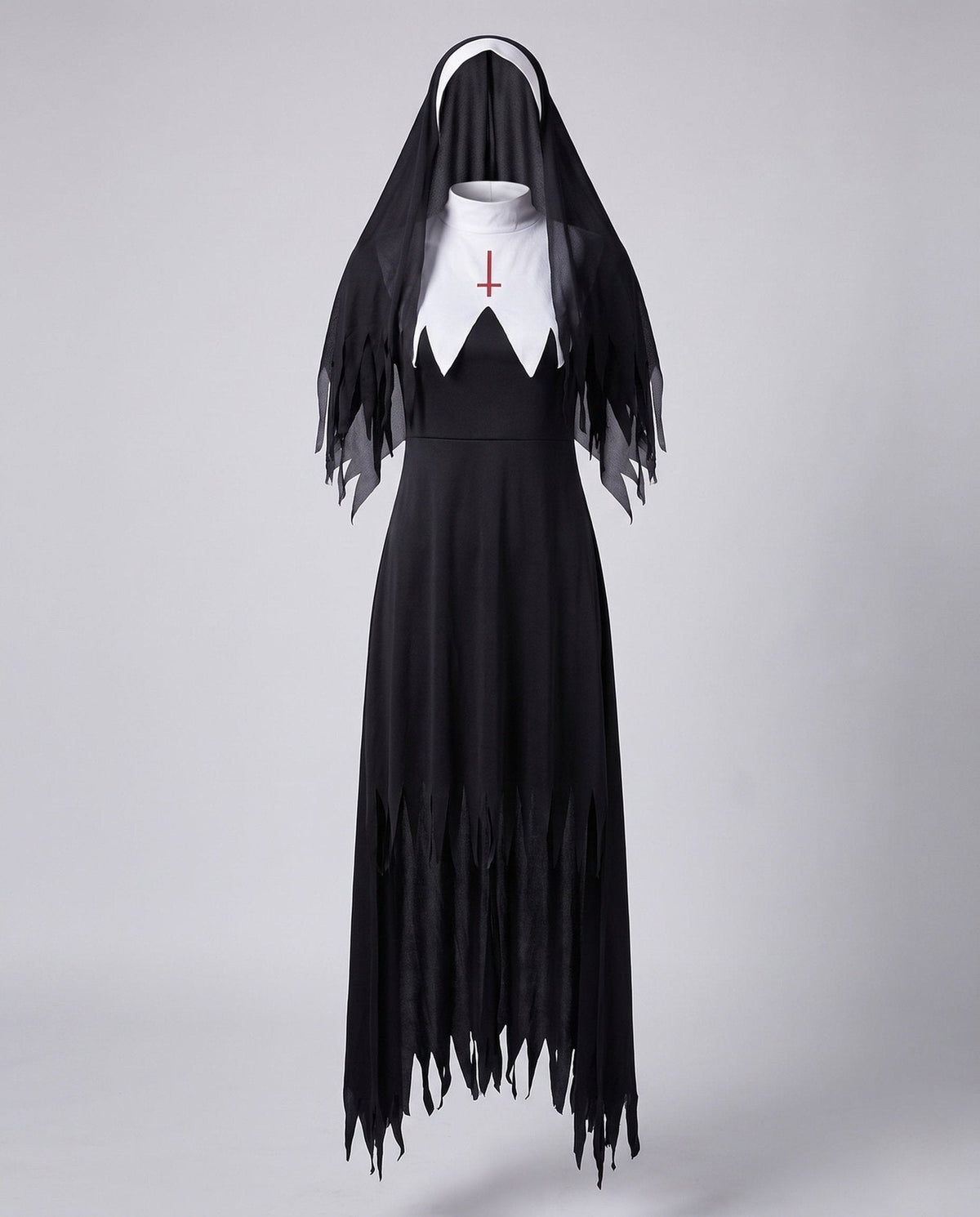 Mysterio | Halloween Nun Costume – Spooky Design with Long Cloak for Women