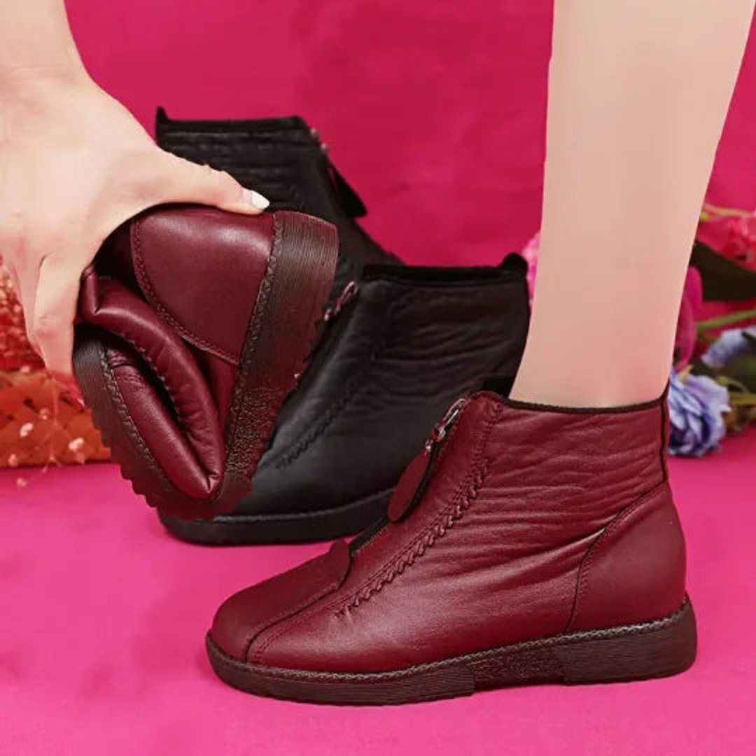 Adelina | Gefütterte Leder-Stiefeletten für warme Wintertage