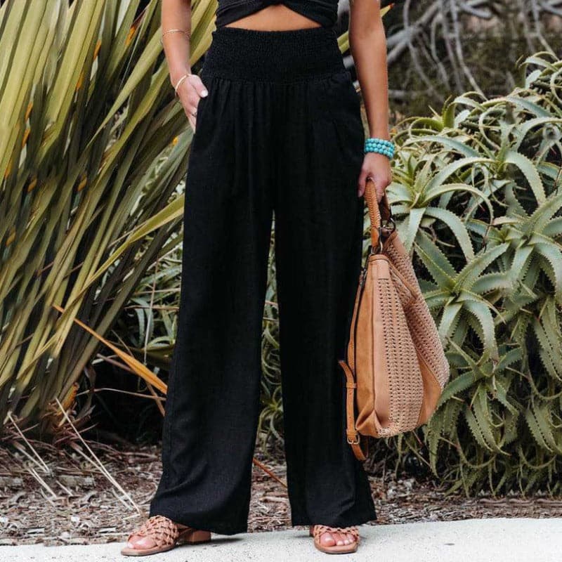 Sophie | Luftige und elegante Leinen Weitbein Hose