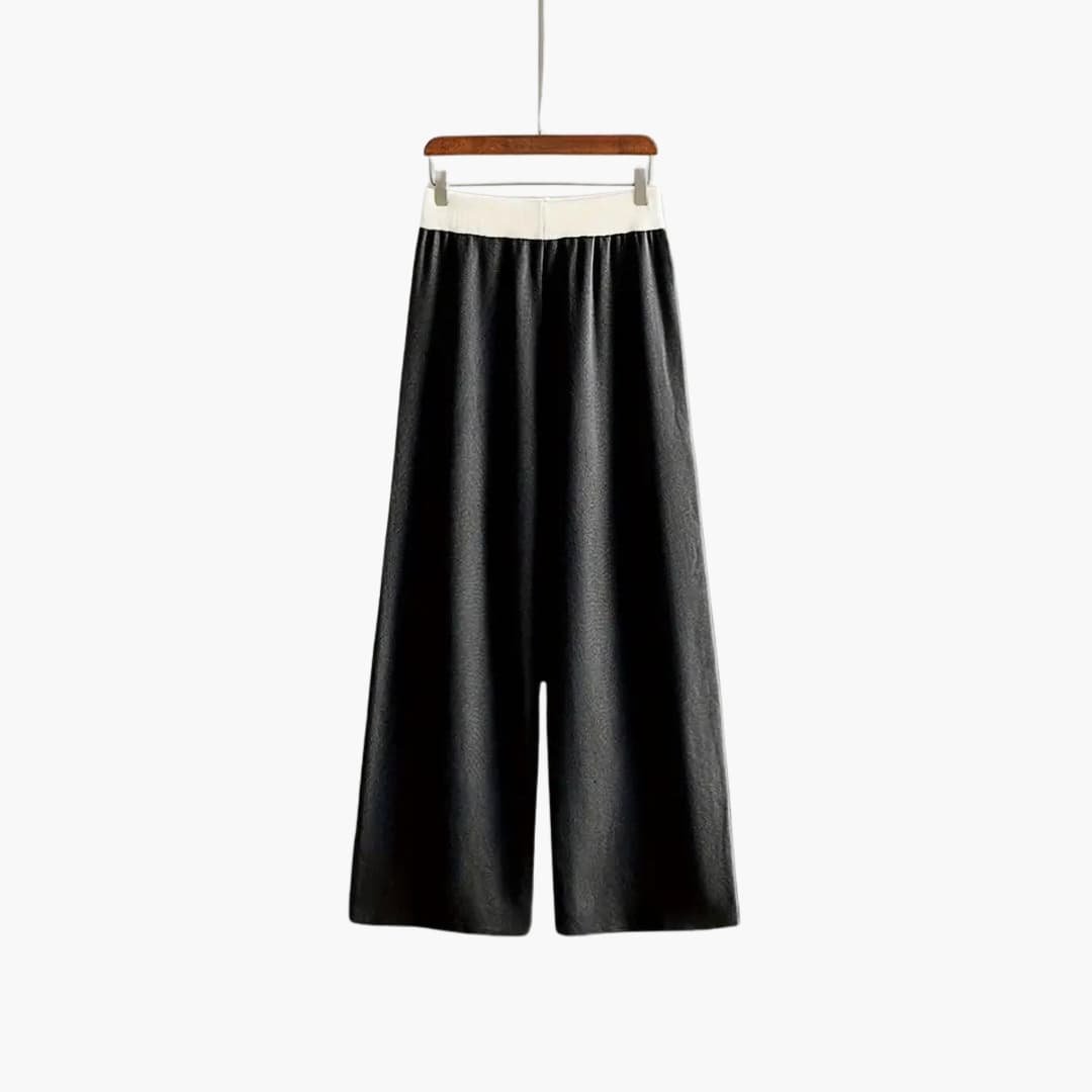 Viora | Sweater Set – V-Neck Design with Wide-Leg Trousers for Women