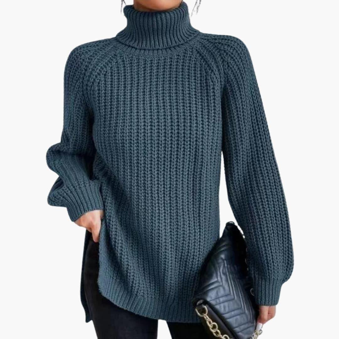 Kara | Knitted Jumper – Oversized Turtleneck Style for Women