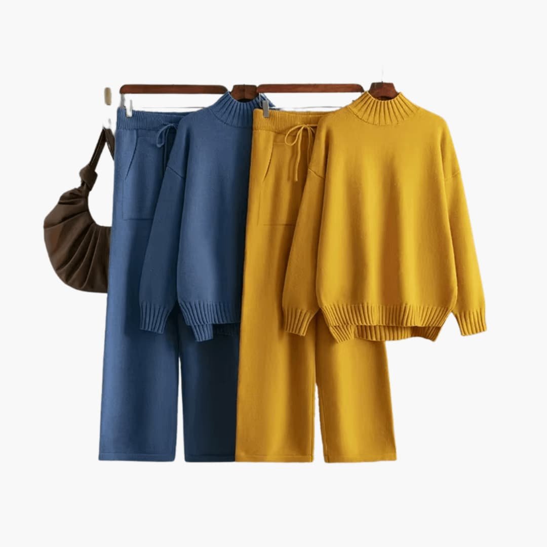 Vista | Turtleneck Jumper Set – Relaxed Fit with Wide-Leg Trousers