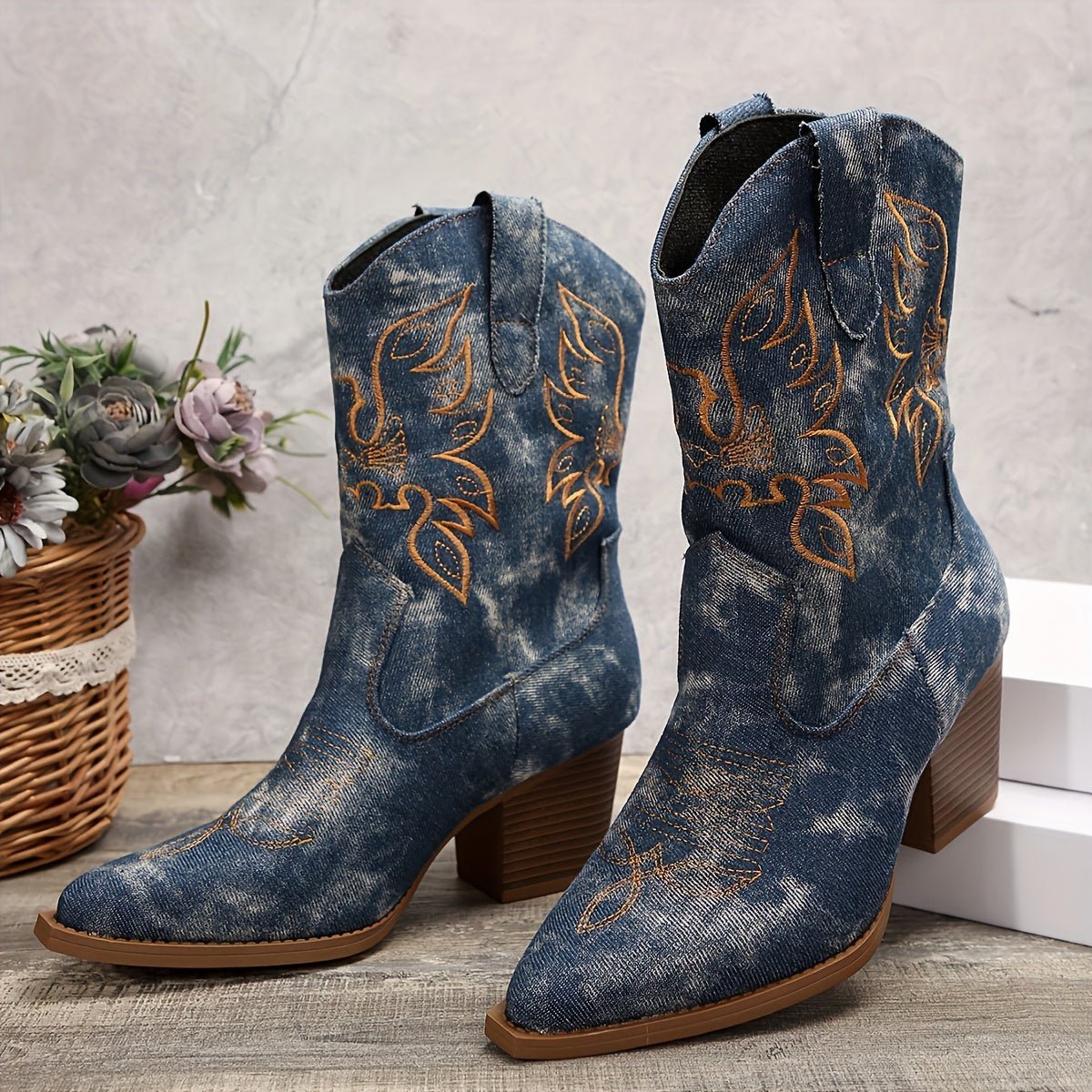 Christin | Bequeme und vielseitige weitem Schaft Cowboystiefel