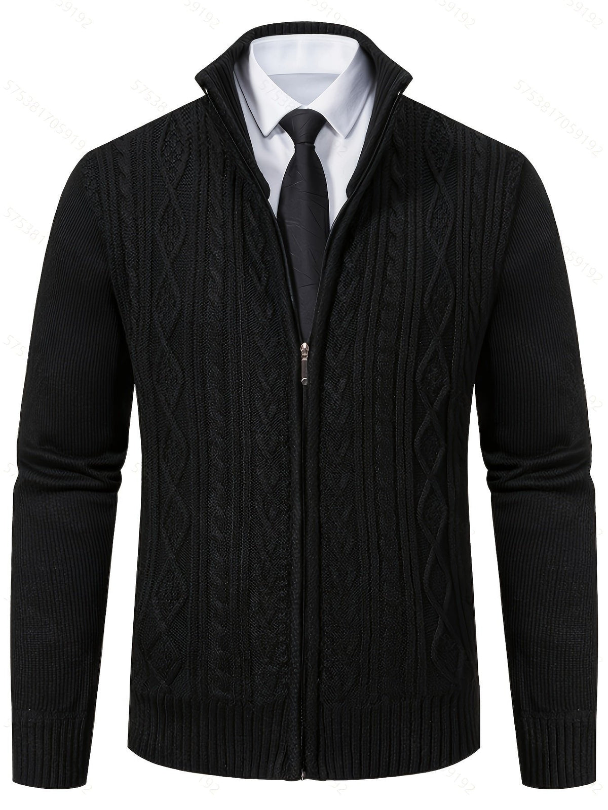 Walter | Full-Zip Cardigan – Textured Design for Men