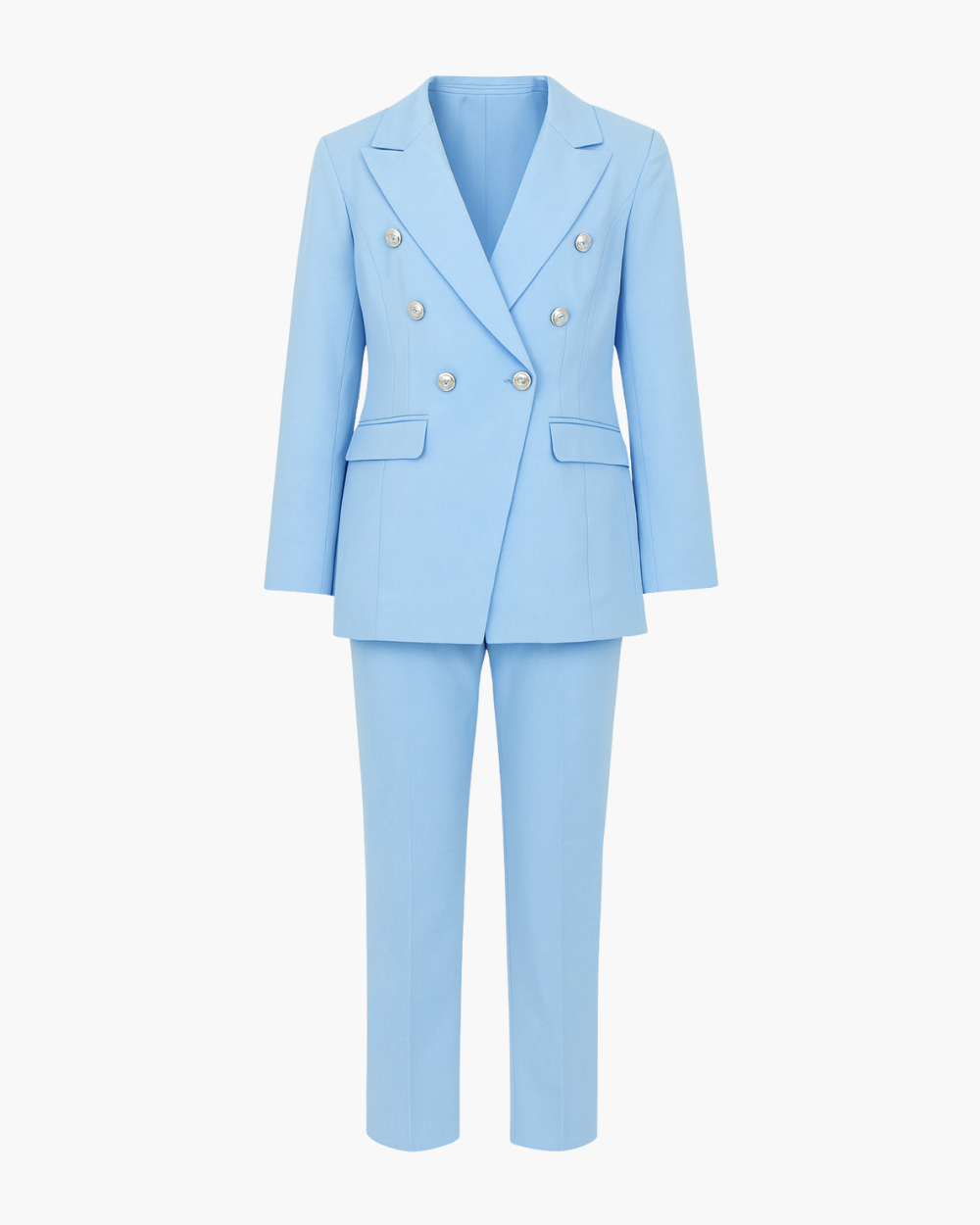 Doppelreihiger Hosenanzug mit Zierknöpfen