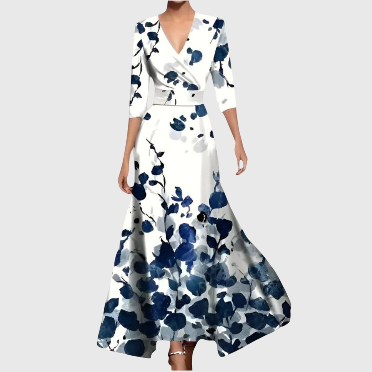 Hannah | Elegantes und auffälliges Langarm Maxikleid
