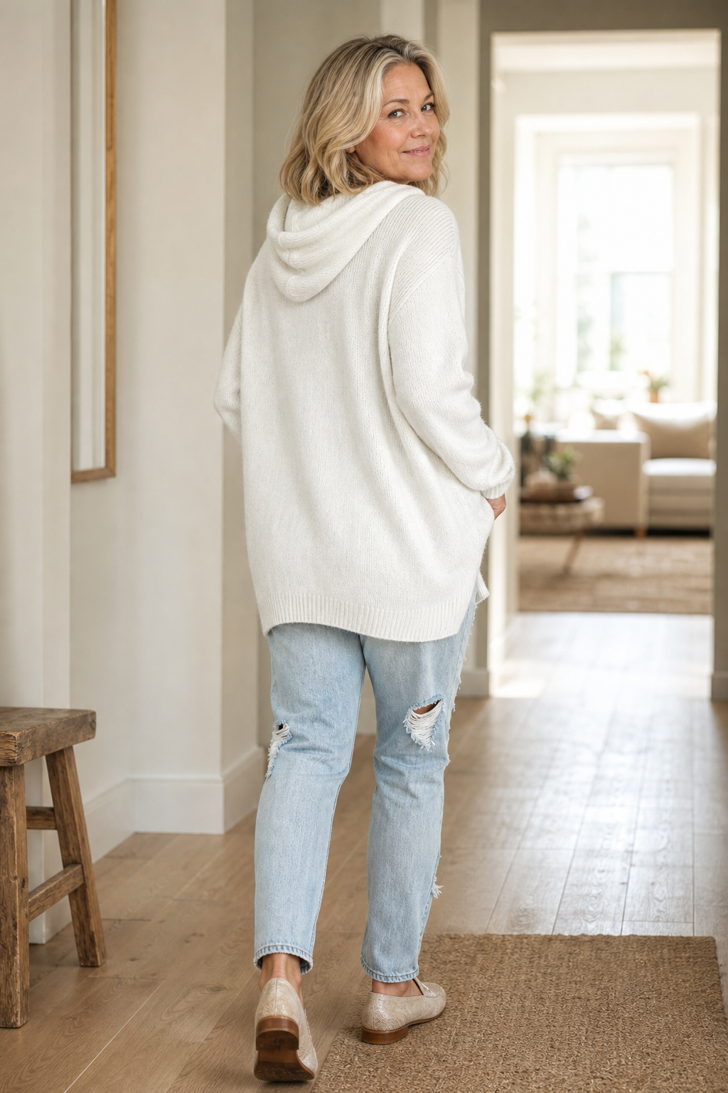 Wearbella | Hooded Knit Sweater – Zachte Dropped Shoulder Stijl voor Vrouwen