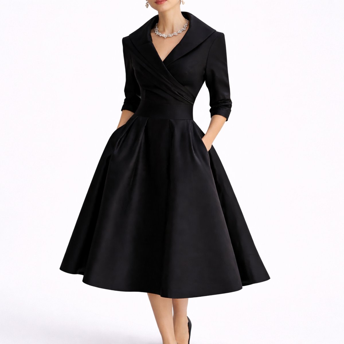 Jessika | Elegantes und bequemes Herbsthochzeits-Midikleid