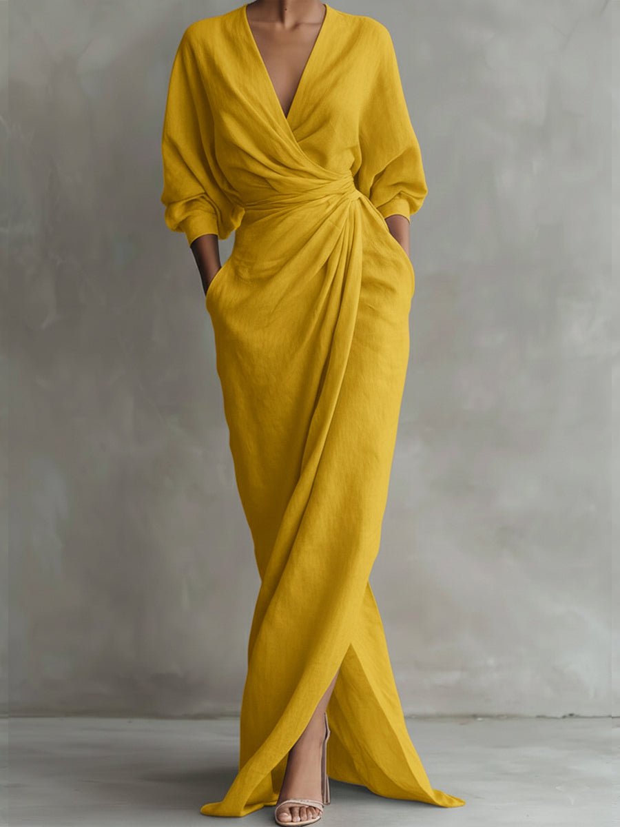 Franziska | Elegantes and stilvolle langen Ärmeln Maxikleid