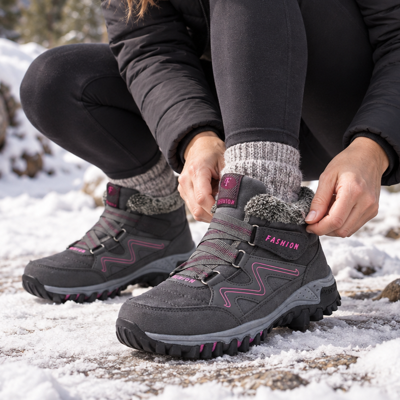 Cozywalk | Fleece-Lined Look Non-Slip Ankle Boots – Warm & Stylish
