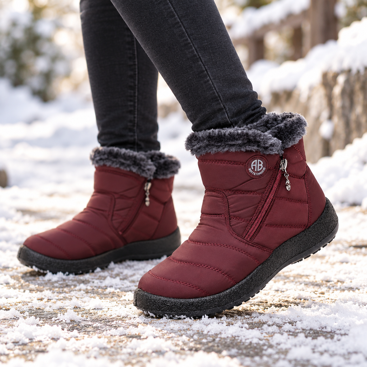 Lunavia | Wasserabweisende Ankle Boots mit Plüschfutter