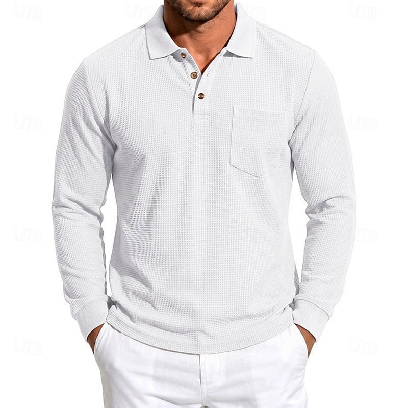 Quentin | Langärmliges Polo-Shirt mit Struktur