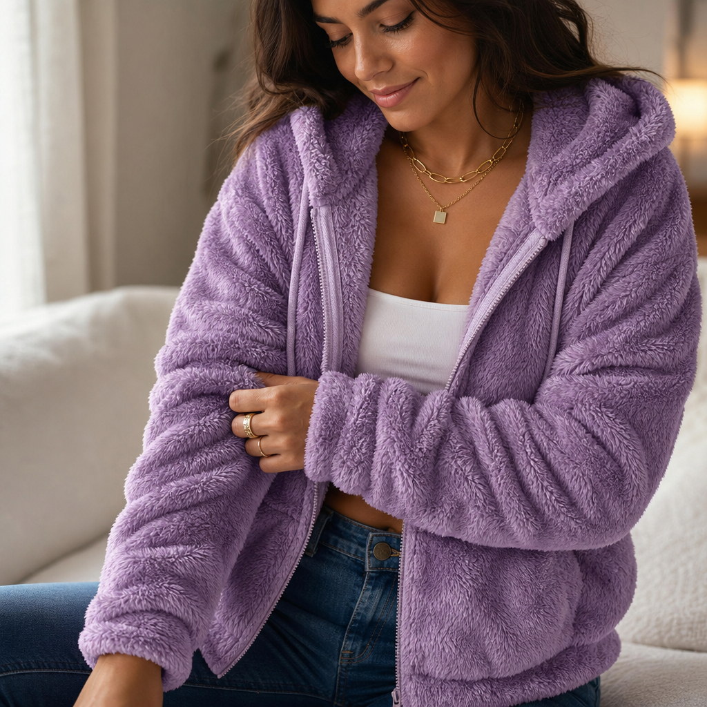 Cloudhug | Hooded Plush Zip-Up Jacket – Kuscheliger Stil für Frauen