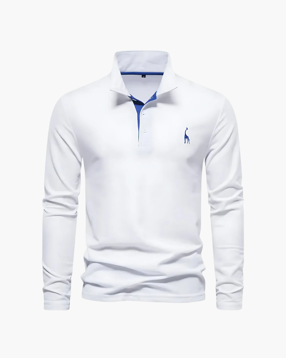 Schlank geschnittenes Langarm Poloshirt mit Kontrastkragen