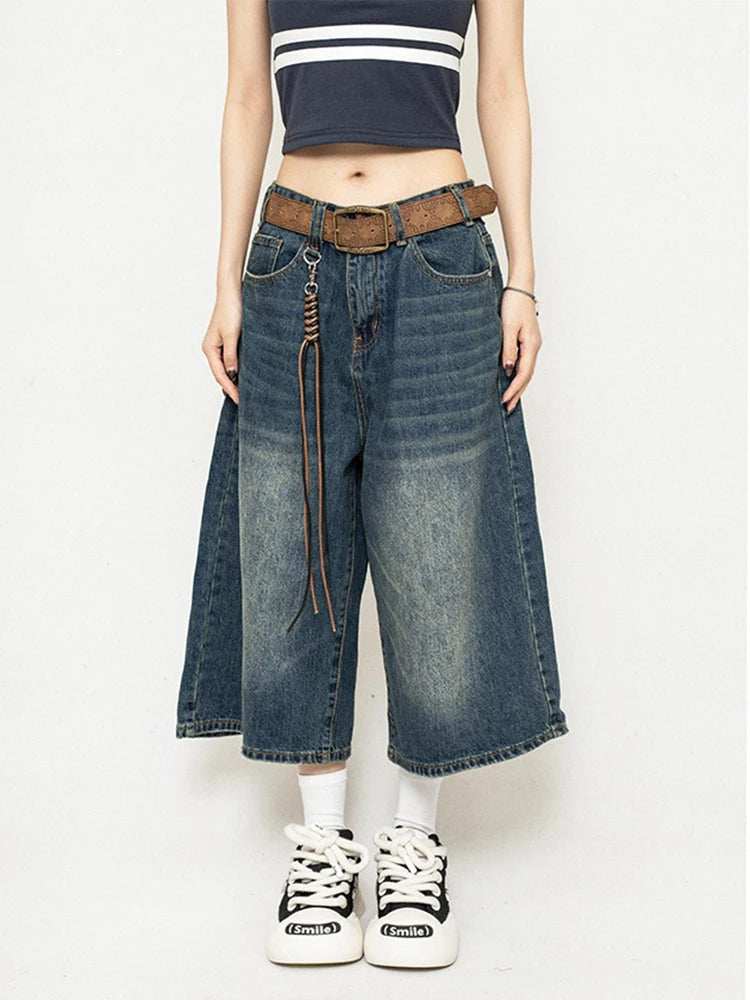 Maya | Trendige und lässige Weite Hose Denim Culotte