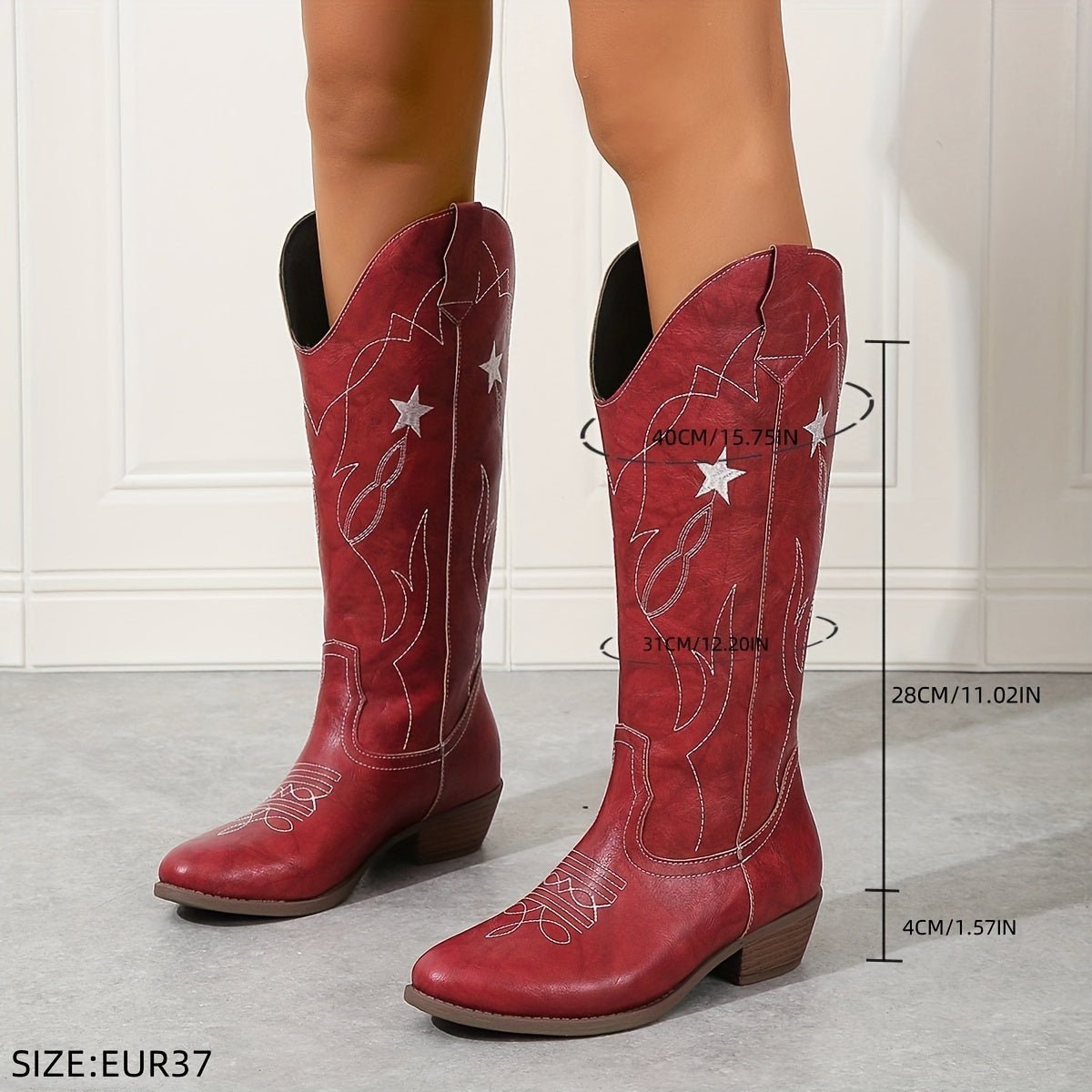 Sophia | Bequeme und Klassischen weitem Schaft Cowboystiefel