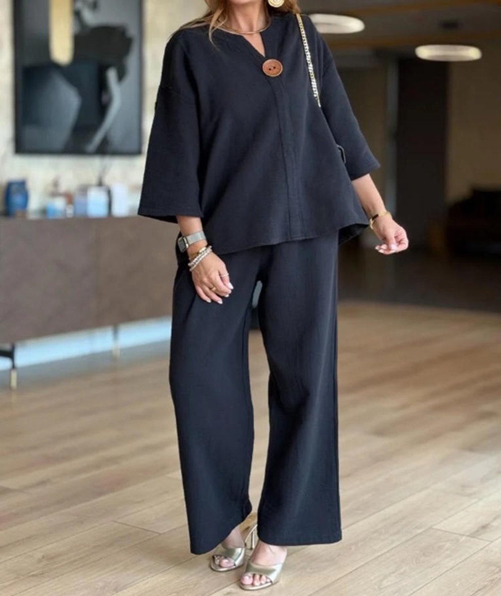 Laura | Damen Tunika und Wide Leg Hosen Set