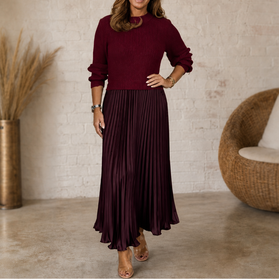Wearbella | Kleider mit Strick-Oberteil und Plisseerock
