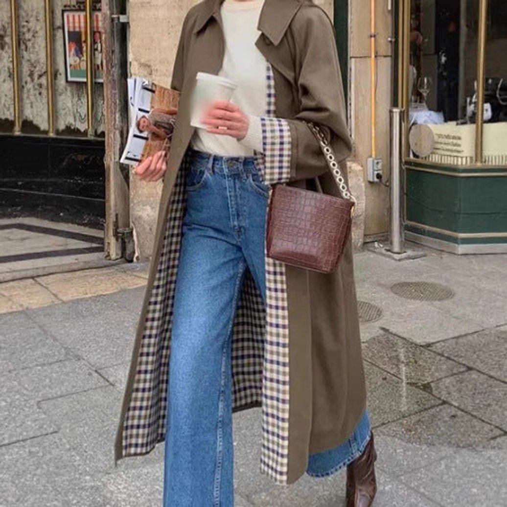 Lisa | Oversized und karierter Damen Trenchcoat