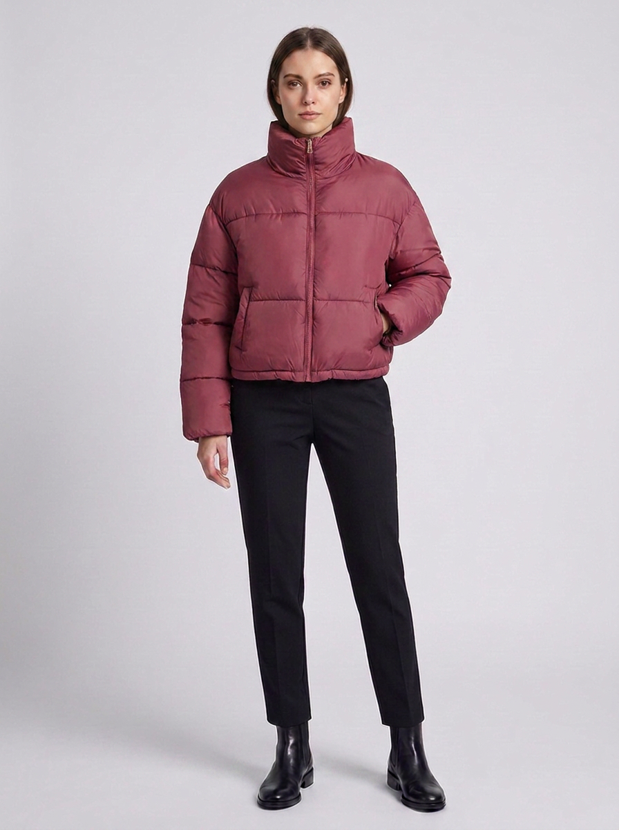 Velora | Puffer Jacket – Stylish Stand Collar for Women