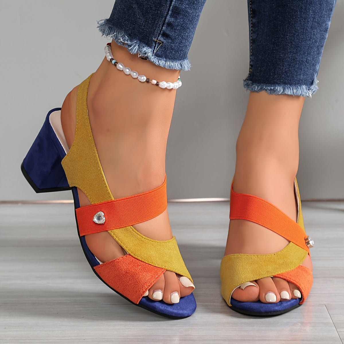 Kimberly | Orthopädische Blockabsatzschuhe – Elegante offene Zehen für Frauen