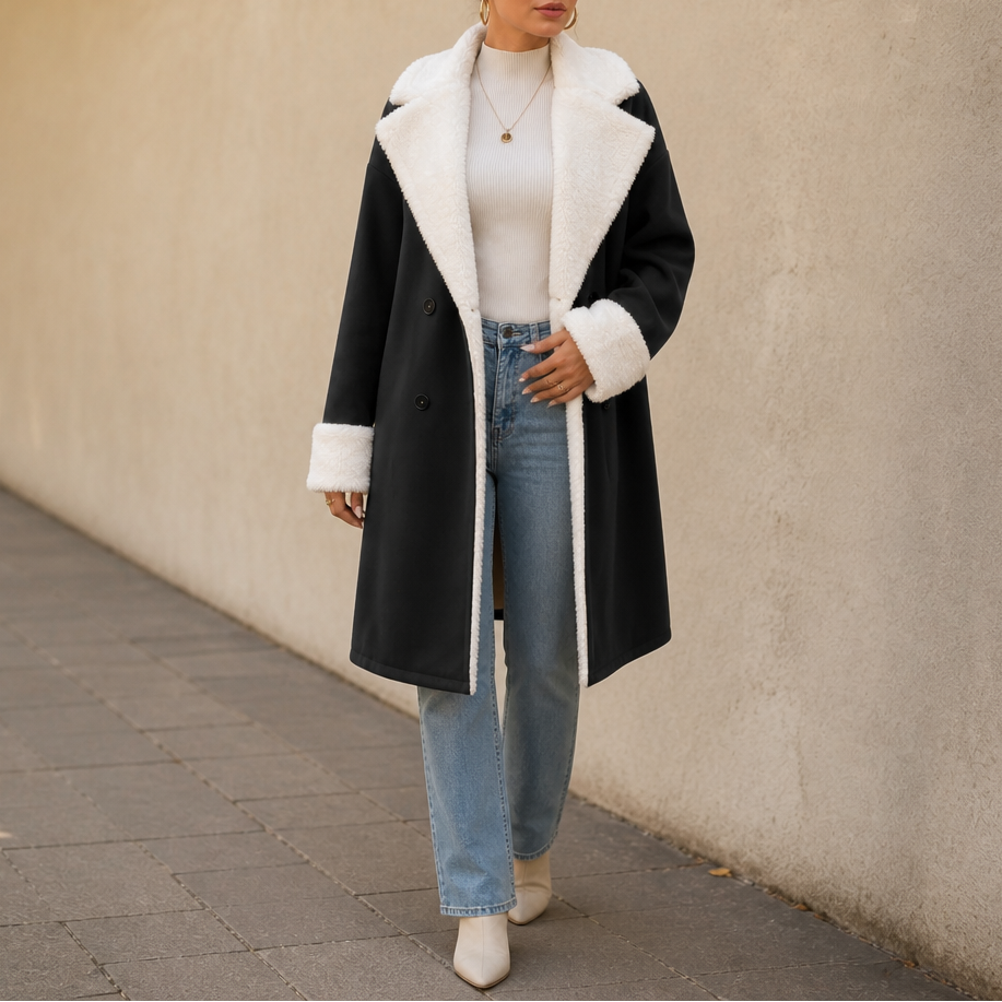 Mayfield | Woolen Coat mit Plüschbesatz für Damen