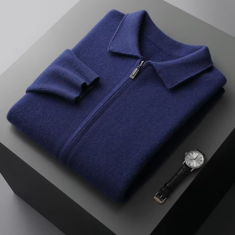 Ethan | Elegante Strickjacke mit Durchgehendem Reißverschluss