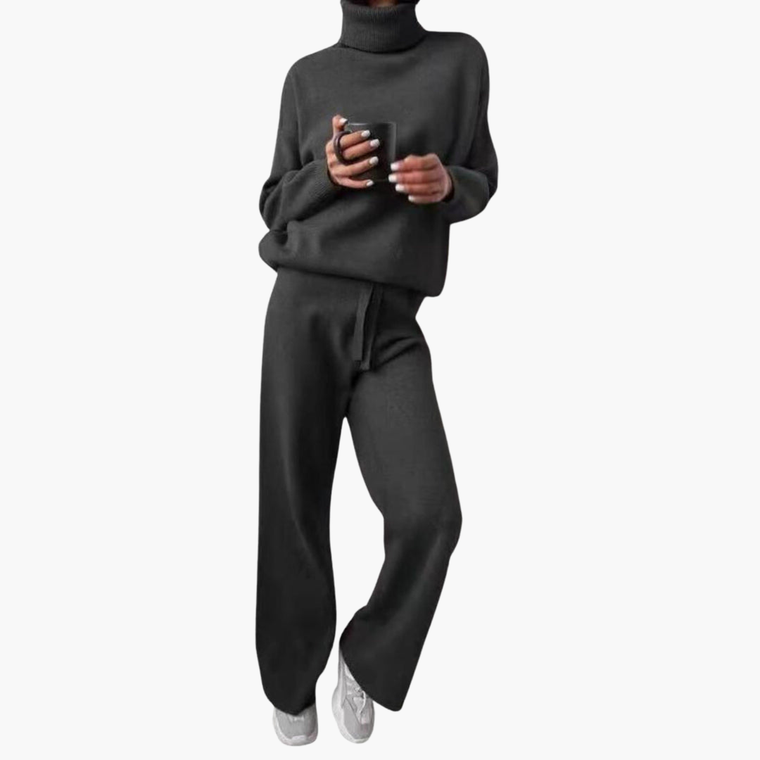 Kira | Knitted Lounge Set – Comfortable Wide-Leg Pants for Women