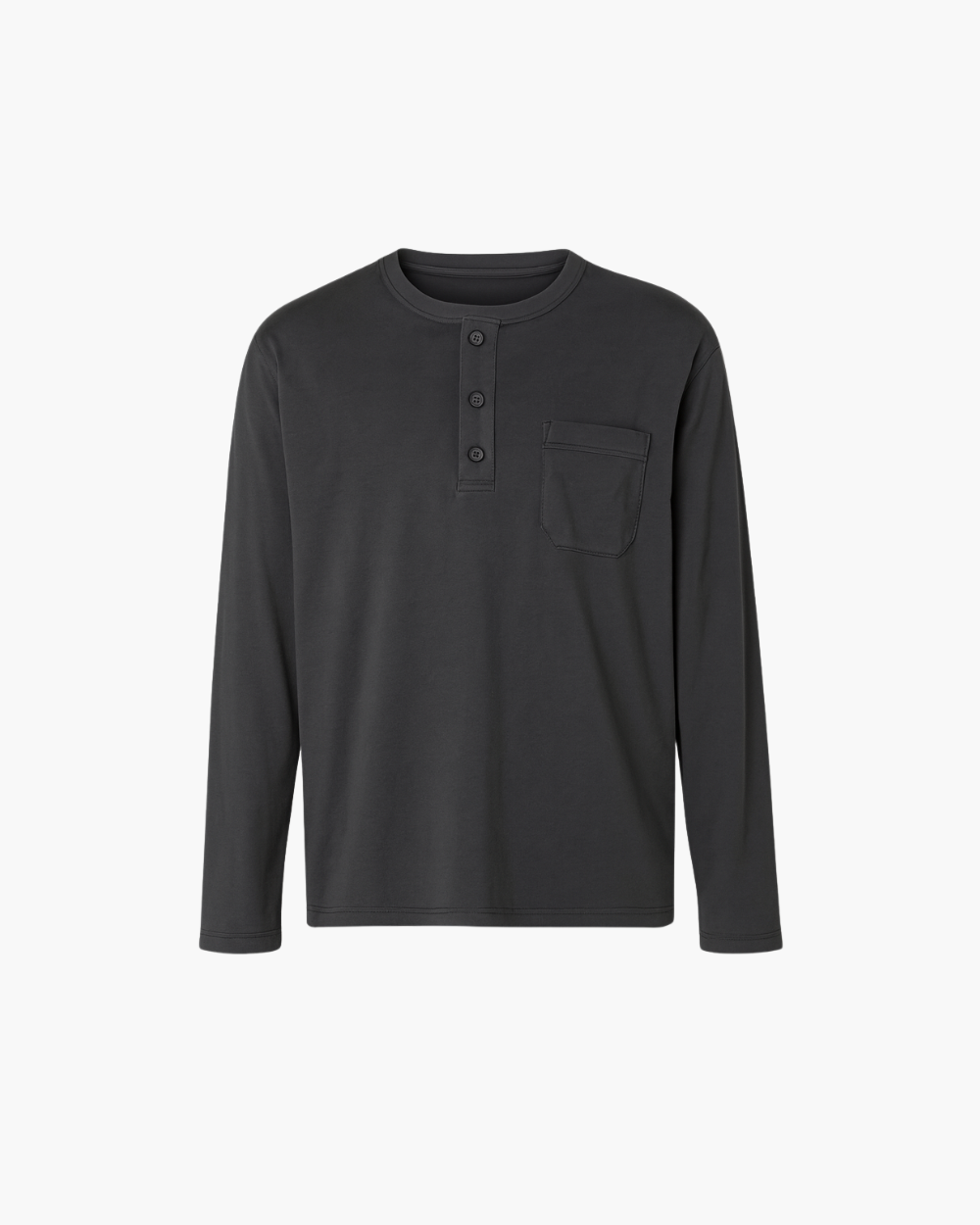 Langarm Henley Shirt mit Brusttasche