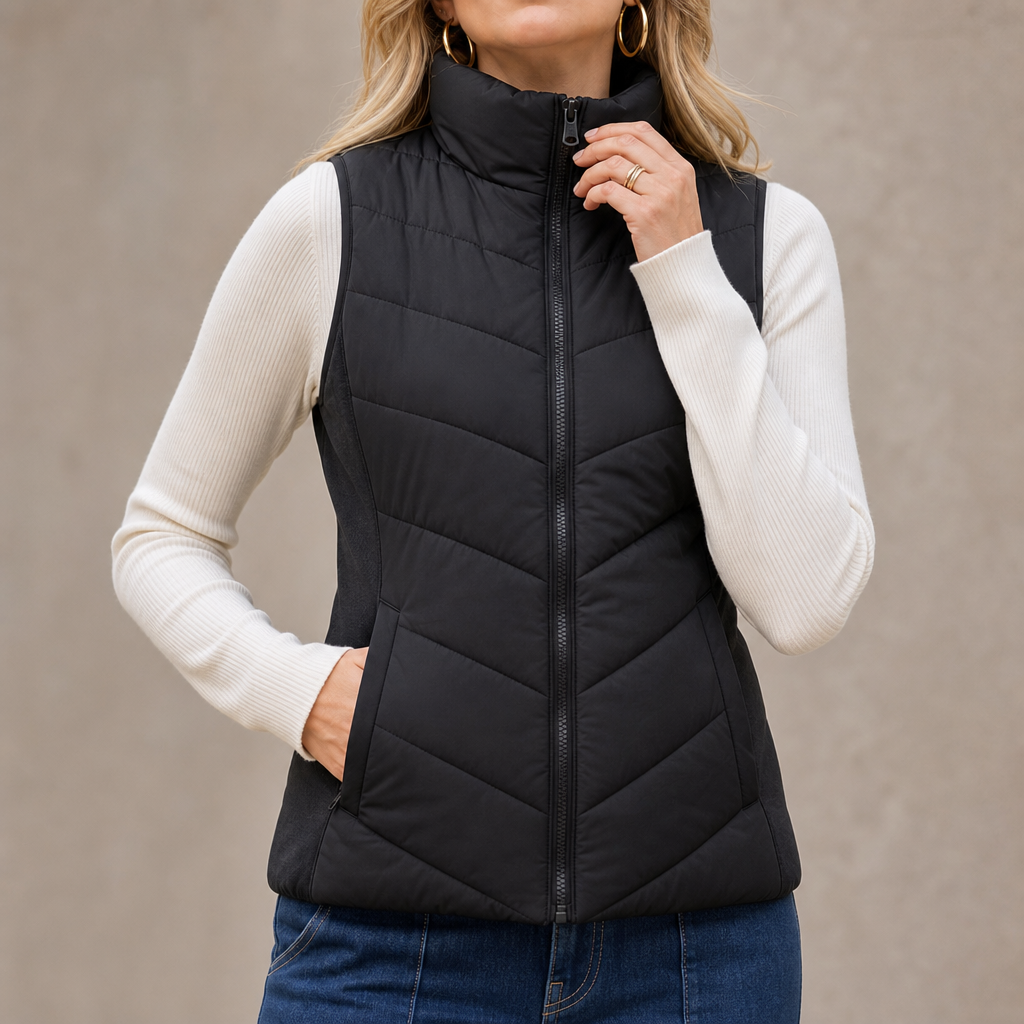 Layerly | Stand Collar Quilted Puffer Vest voor Dames