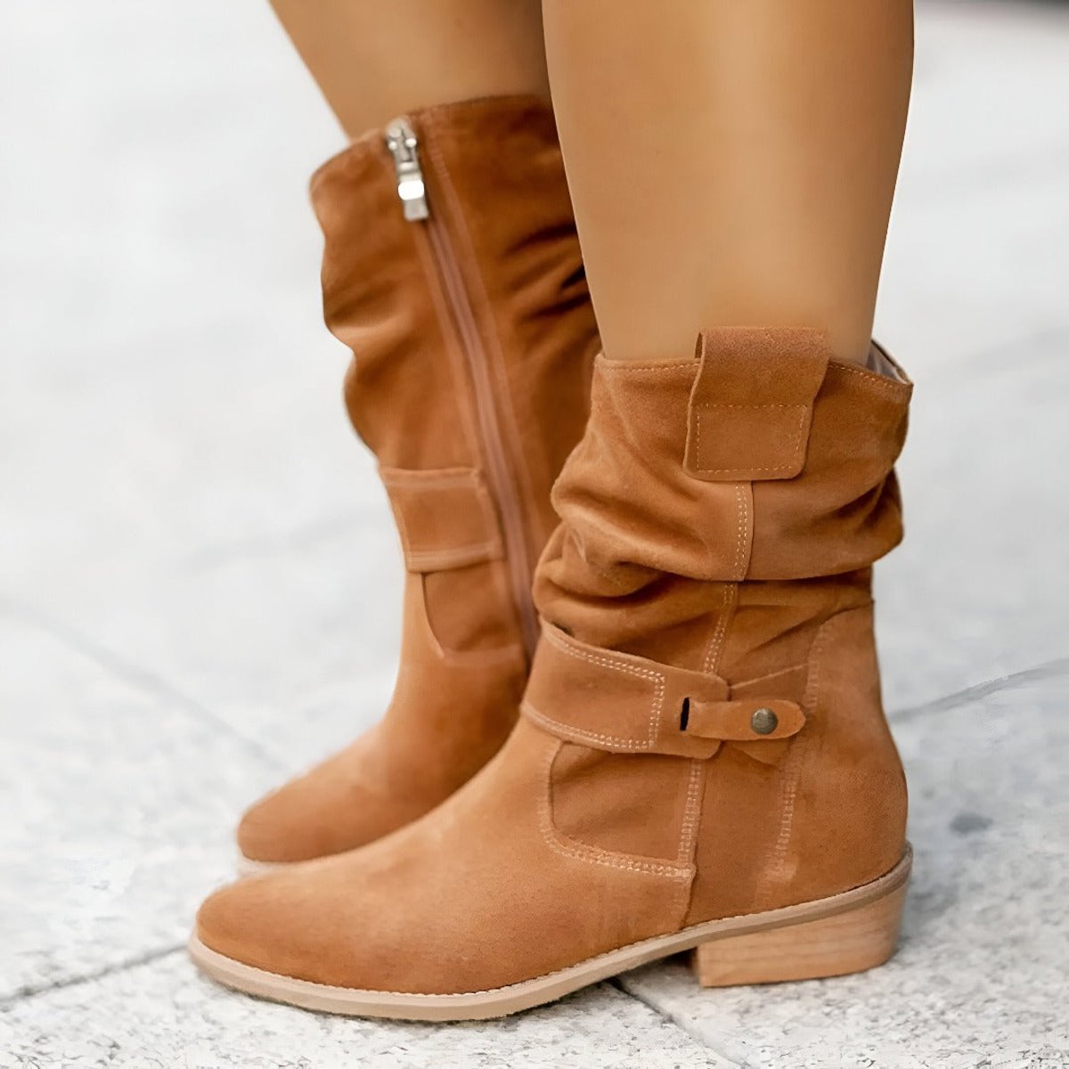 Jessika | Stilvolle und bequeme Kniehohe Stiefel aus Kunstwildleder