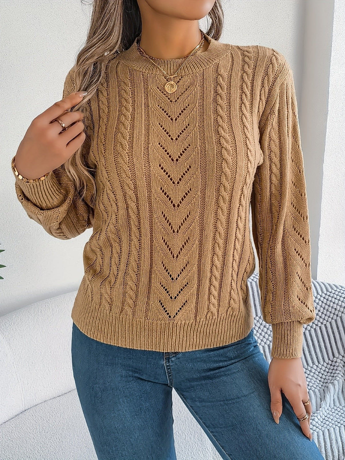 Blythe | Cable-Knit Sweater – Cozy Textured Style for Women