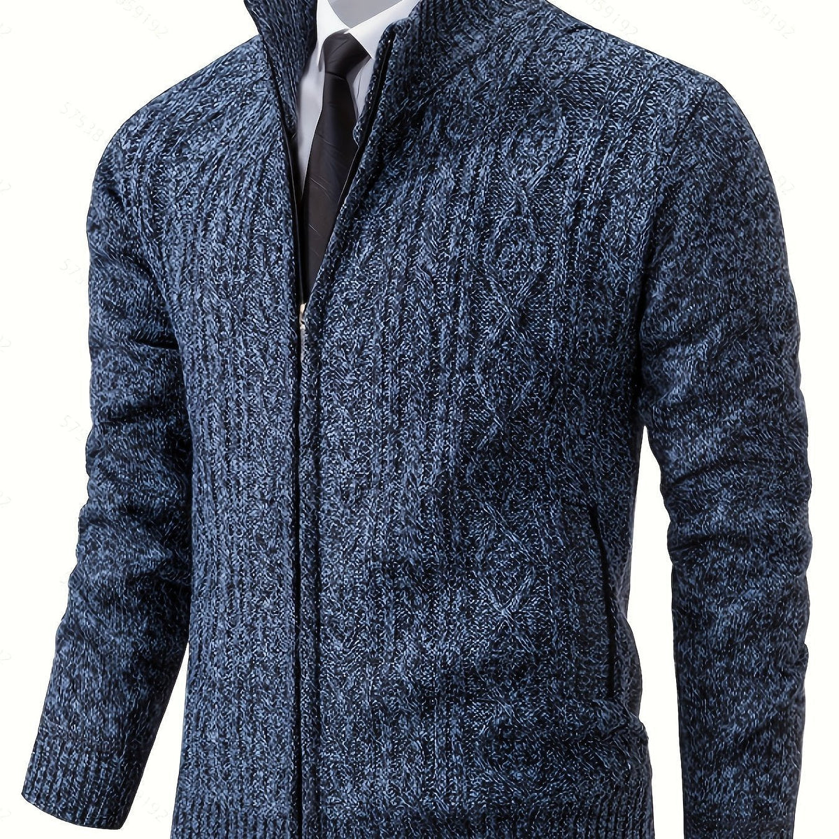 Walter | Full-Zip Cardigan – Textured Design for Men