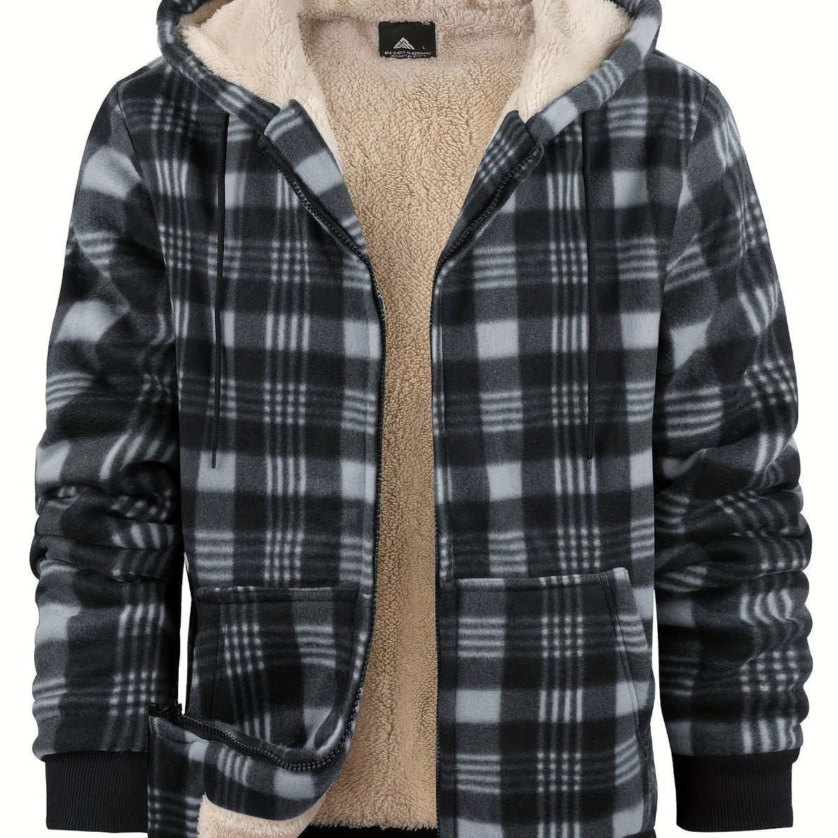 Declan | Zip-Up Hooded Jacket – Cozy Plaid Design for Men