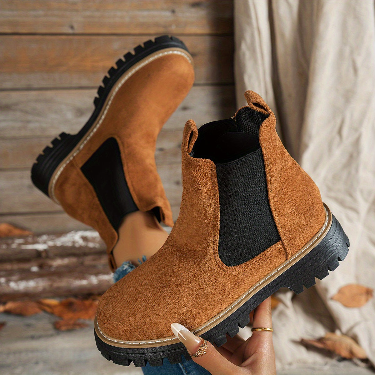 Karolin | Stilvolle und bequeme Chelsea Plateau Stiefeletten