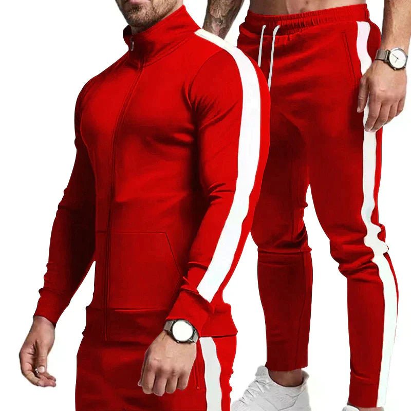 Drune | Slim Fit Trainingsanzug für Männer mit Kontraststreifen