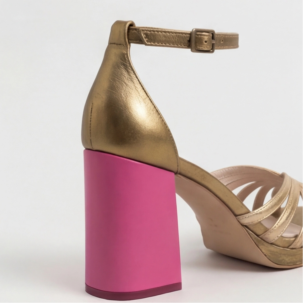Megan | Block Heel Sandalen – Stilvolles Woven Design für Frauen