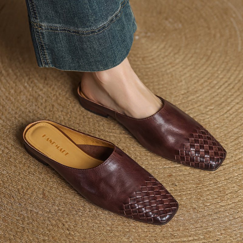 Sienna | Stilvolle und bequeme Slip-On-Pantoletten aus geflochtenem Leder