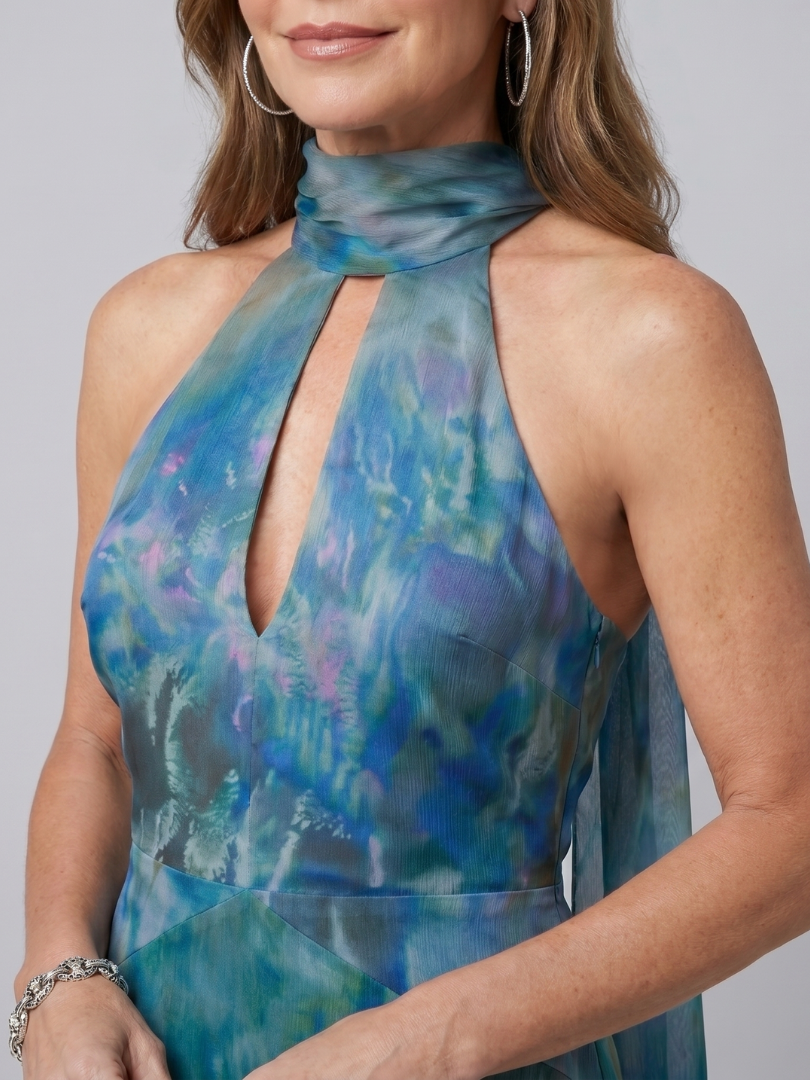 Juniper | Keyhole Halter Maxi Dress – Elegantes Design für Frauen