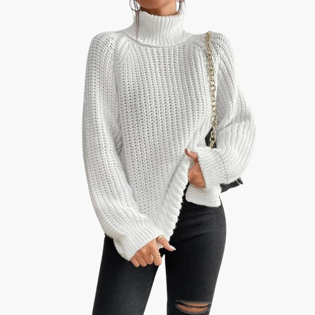 Kara | Knitted Jumper – Oversized Turtleneck Style for Women