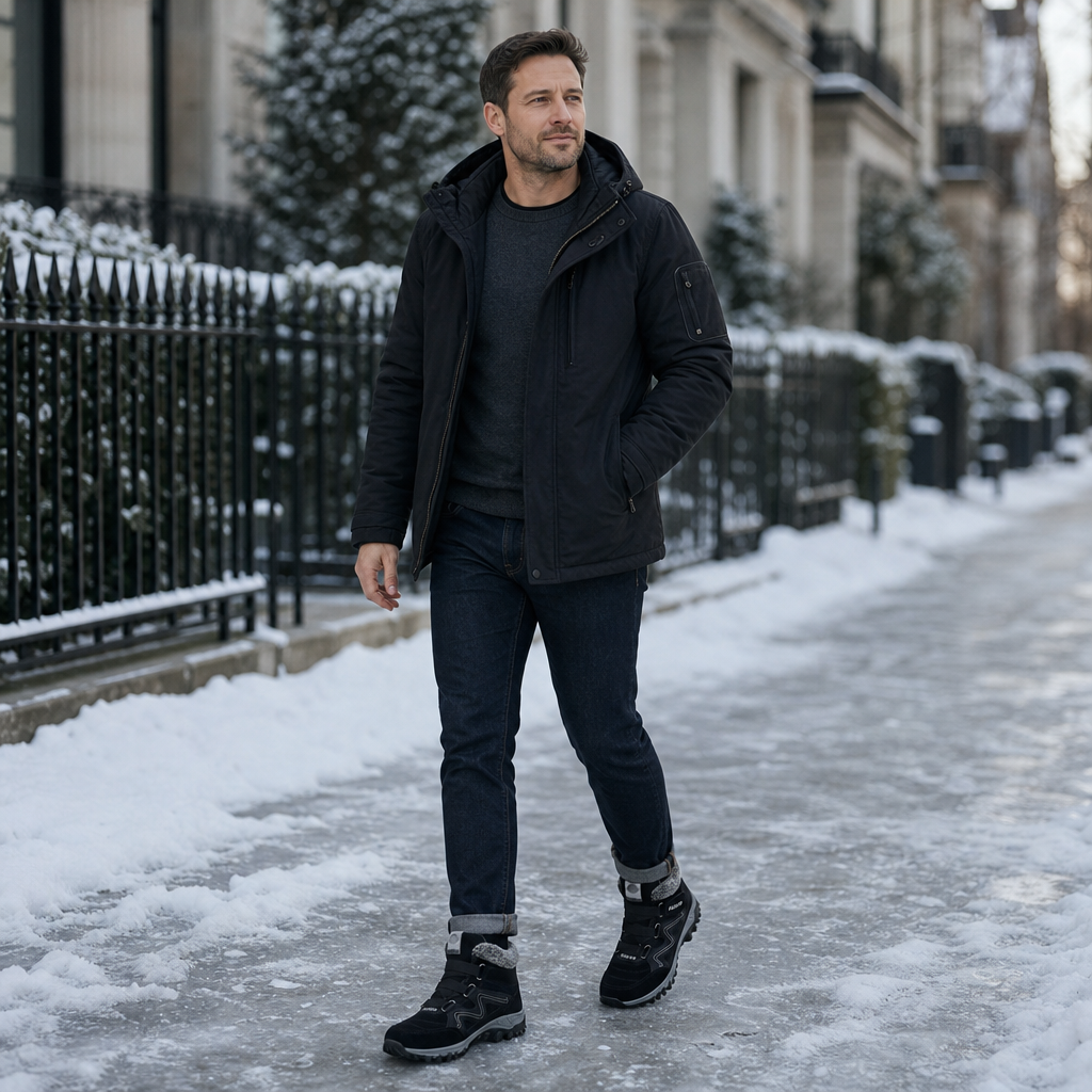 Cozywalk | Fleece-Lined Look Non-Slip Ankle Boots – Warm & Stylish