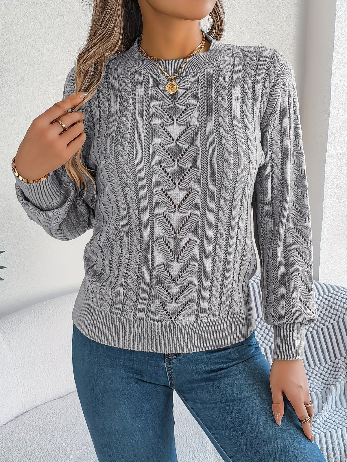 Blythe | Cable-Knit Sweater – Cozy Textured Style for Women