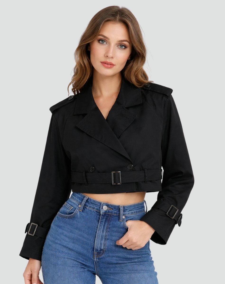 Vanessa | Kurzer und taillierter Damen Trenchcoat