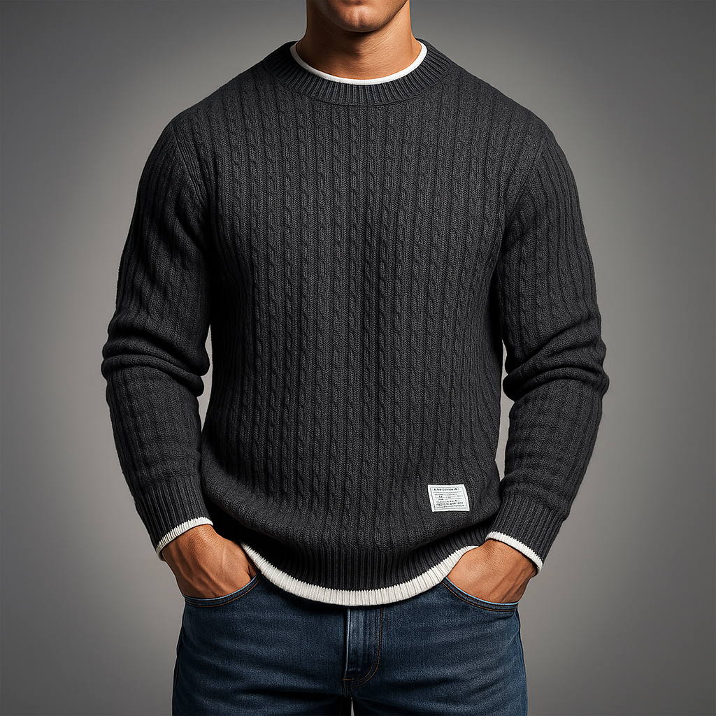 Rhettford | Knit Pullover Met Kabelstructuur voor Mannen
