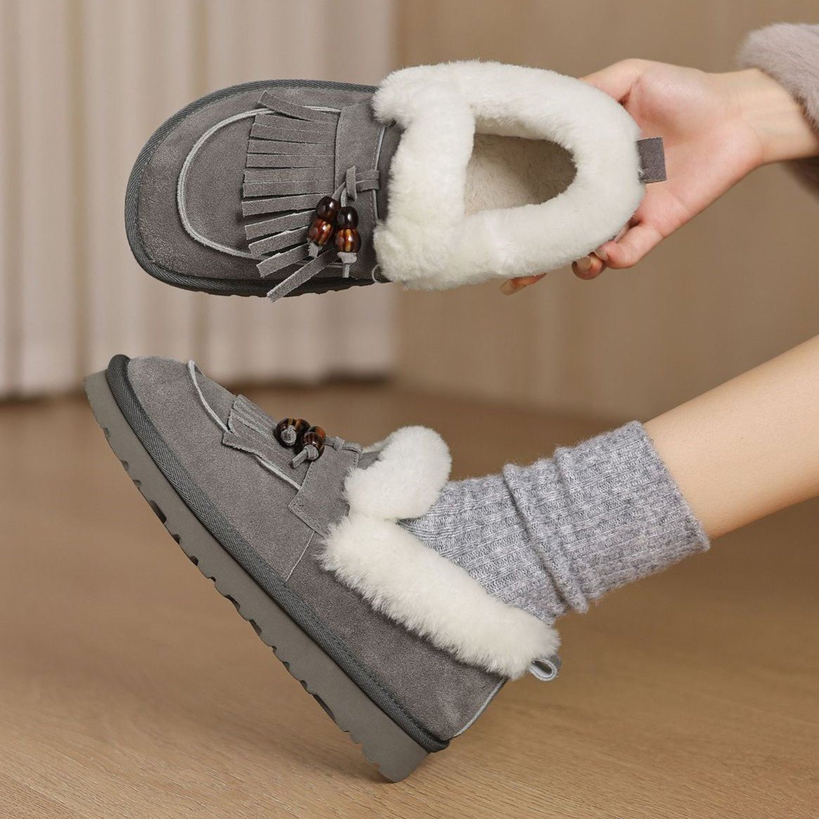Marsett | Shearling Suede Loafers für Frauen – Bequeme Winterstiefel